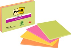 MEMOBLOK POST-IT 6445 SUPER STICKY 152X101MM ASSORTI 4 STUKS