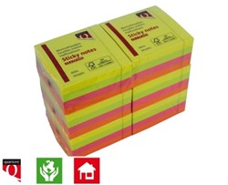 MEMOBLOK QUANTORE 76X76MM NEON KLEUREN ASSORTI 4 KLEUREN 400 VEL