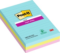 MEMOBLOK POST-IT 4690 SUPER STICKY 101X152MM COSMIC 3 STUKS