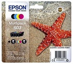 INKTCARTRIDGE EPSON 603 T03U6 ZWART + 3 KLEUREN