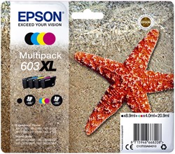 INKTCARTRIDGE EPSON 603XL T03A6 ZWART + 3 KLEUREN