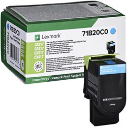 TONERCARTRIDGE LEXMARK 71B20C0 BLAUW