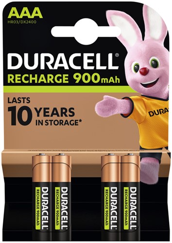 BATTERIJ OPLAADBAAR DURACELL 4X AAA 900MAH ULTRA