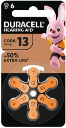 BATTERIJ DURACELL HEARING DA13 Ø7,9MM 310MAH 6 STUKS