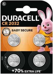BATTERIJ DURACELL KNOOPCEL 4XCR2032 LITHIUM Ø20MM 3V-180MAH