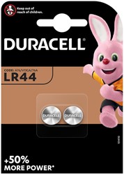 BATTERIJ DURACELL KNOOPCEL 2XLR44 ALKALINE Ø11,6MM 2 STUKS