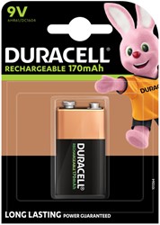 BATTERIJ OPLAADBAAR DURACELL 1X9VOLT 170MAH PLUS