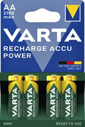 BATTERIJ OPLAADBAAR VARTA 4X AA 2100MAH READY2USE