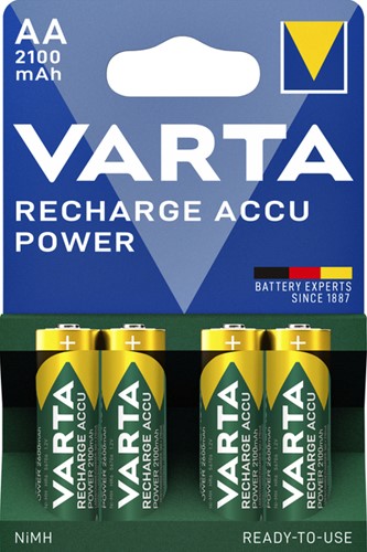 BATTERIJ OPLAADBAAR VARTA 4X AA 2100MAH READY2USE