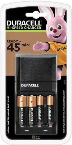 BATTERIJ OPLADER DURACELL CEF27 INCLUSIEF + 2X AA + 2X AAA