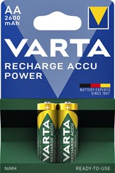BATTERIJ OPLAADBAAR VARTA 2X AA 2600MAH READY2USE