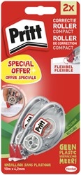 CORRECTIETAPE PRITT COMPACT FLEX 4.2MMX10M BLISTER À 2 STUKS