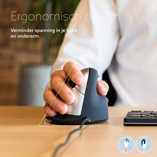 ERGONOMISCH MUIS R-GO HE BREAK DRAAD RECHTS L-2