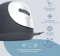 ERGONOMISCH MUIS R-GO HE BREAK DRAAD RECHTS L-2