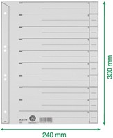 SCHEIDINGSBLADEN LEITZ A4 KARTON 200GR 6-GAATS GRIJS 100 STUKS-3