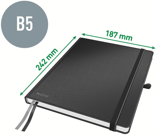 NOTITIEBOEK LEITZ COMPLETE 187X242MM LIJN 160 PAGINA'S 100GR ZWART-3
