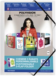 ELASTOMAP OXFORD POLYVISION A4 MET INSTEEKTAS 3 KLEPPEN PP TRANSPARANT
