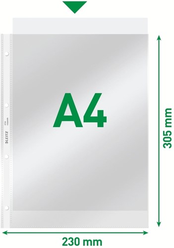 SHOWTAS LEITZ PREMIUM STANDAARD COPY SAFE 0.09MM 4-GAATS PVC A4 GLASHELDER 100 STUKS-5