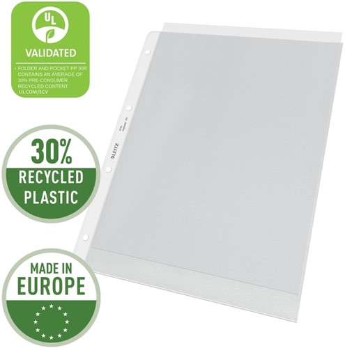 SHOWTAS LEITZ PREMIUM COPY SAFE 0.12MM 4-GAATS PP A4 TRANSPARANT 100 STUKS-3