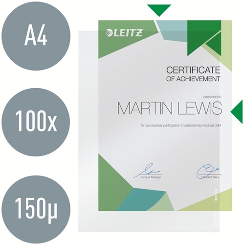INSTEEKMAP L-MODEL LEITZ PREMIUM LASNAAD COPY SAFE 0.15MM PVC A4 TRANSPARANT 100 STUKS-9
