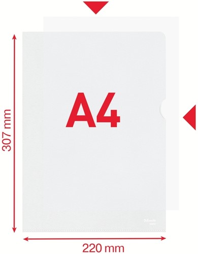 INSTEEKMAP L-MODEL ESSELTE STANDAARD COPY SAFE PP A4 TRANSPARANT 100 STUKS-2