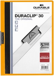 KLEMMAP DURABLE DURACLIP A4 3MM 30 VELLEN ORANJE