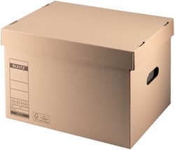 ARCHIEF- EN TRANSPORTDOOS MET DEKSEL LEITZ PREMIUM 335X280X440MM NATUURBRUIN
