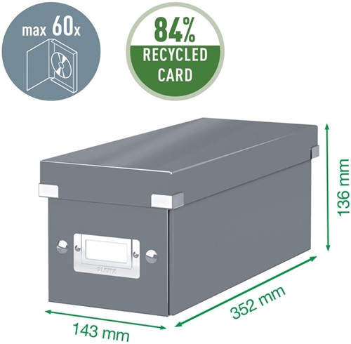 CD-OPBERGDOOS LEITZ CLICK & STORE WOW  GERECYCLED KARTON 143X136X352MM ZWART-7