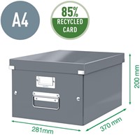 OPBERGDOOS LEITZ CLICK & STORE WOW MIDDEL GERECYCLED KARTON 281X200X370MM WIT-2