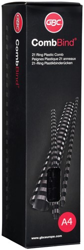 BINDRUG GBC 10MM 21RINGS A4 ROOD 100 STUKS