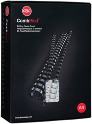 BINDRUG GBC 25MM 21RINGS A4 ZWART 50 STUKS