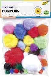 POMPON FOLIA 30 STUKS DIVERSE KLEUREN EN AFMETINGEN 30 STUKS