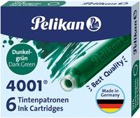 INKTPATROON PELIKAN 4001 DONKERGROEN 6 STUKS