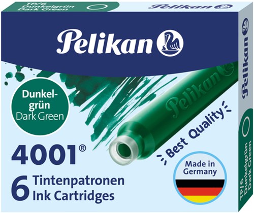 INKTPATROON PELIKAN 4001 DONKERGROEN 6 STUKS