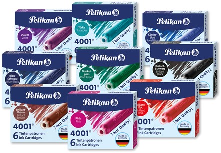 INKTPATROON PELIKAN 4001 BLAUW/ZWART 6 STUKS-2