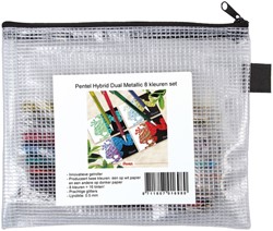 GELSCHRIJVER PENTEL K110 DUAL MEDIUM METALLIC ASSORTI BLISTER À 8ST