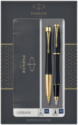 BALPEN EN VULPEN PARKER URBAN MATT BLACK GT MEDIUM 2 STUKS