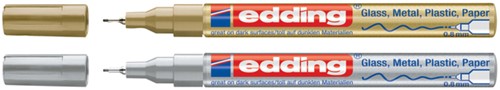 PAINTMARKER EDDING 780 OP OLIEBASIS 0.8MM GOUD EN ZILVER BLISTER À 2ST-3