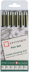 TEKENSET SAKURA ZENTANGLE SET À 6 PENNEN ZWART