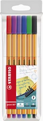 FINELINER STABILO POINT 88/6 FIJN ASSORTI  ETUI À 6 STUKS