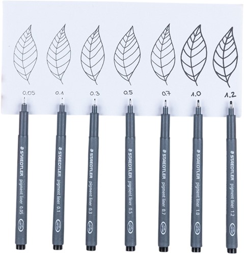 FINELINER STAEDTLER PIGMENT 308 ZWART SET 4+2 GRATIS-5