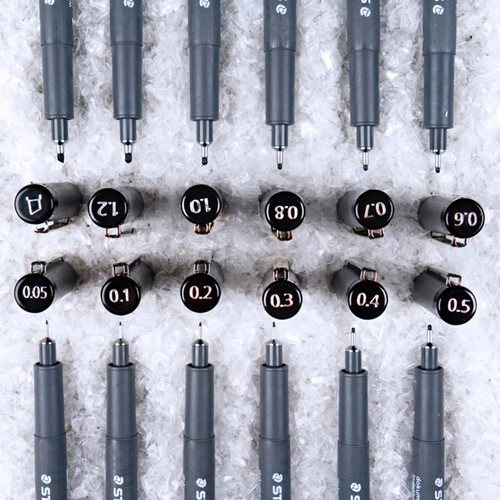 FINELINER STAEDTLER PIGMENT 308 ZWART SET 4+2 GRATIS-4