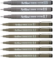 FINELINER ARTLINE TECHNISCH ETUI MET 0.1-0.3-0.5-0.7MM ZWART-2