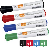 WHITEBOARDMARKER NOBO GLIDE ROND ASSORTI 3MM 4ST-2