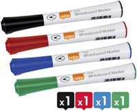 WHITEBOARDMARKER NOBO GLIDE ROND ASSORTI 1MM 4ST-2