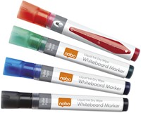 WHITEBOARDMARKER NOBO LIQUID INK ROND ASSORTI 3MM 4ST