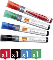 WHITEBOARDMARKER NOBO LIQUID INK ROND ASSORTI 3MM 4ST-2