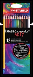 KLEURPOTLODEN STABILO 1624 AQUACOLOR ARTY ASSORTI ETUI À 12 STUKS