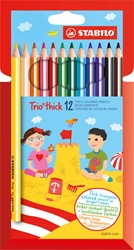 KLEURPOTLODEN STABILO 203 TRIO DIK ASSORTI KARTONNEN ETUI À 12 STUKS