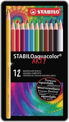 KLEURPOTLODEN STABILO 1612 AQUACOLOR ASSORTI BLIK À 12 STUKS